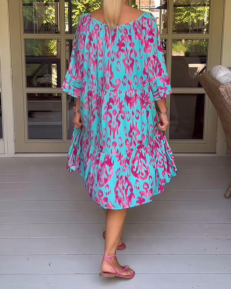 Sukienka Marisela – Stylowy nadruk, komfort przez cały dzień