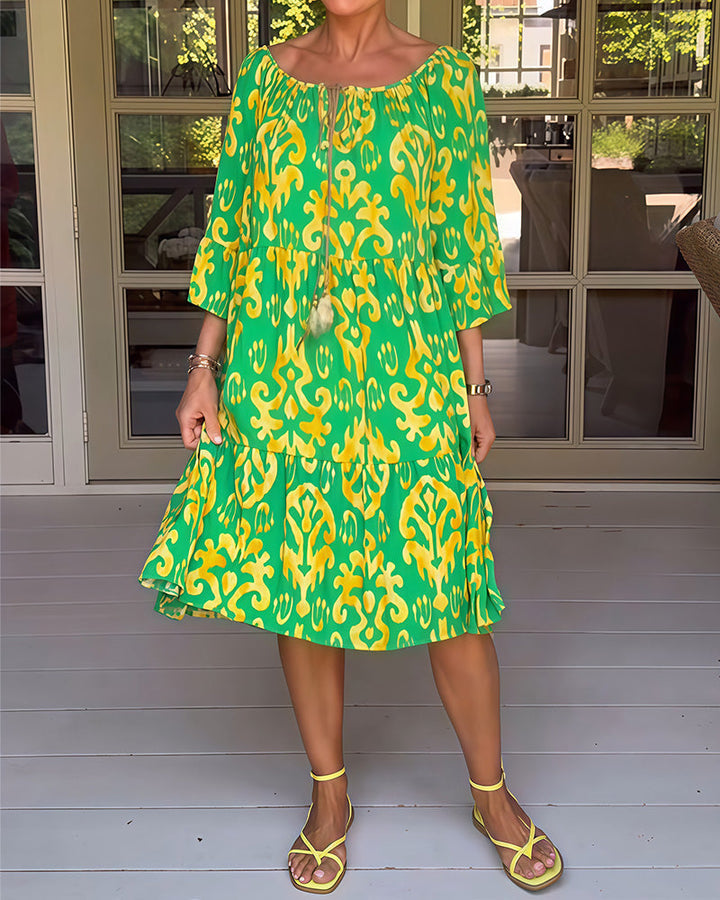 Sukienka Marisela – Stylowy nadruk, komfort przez cały dzień