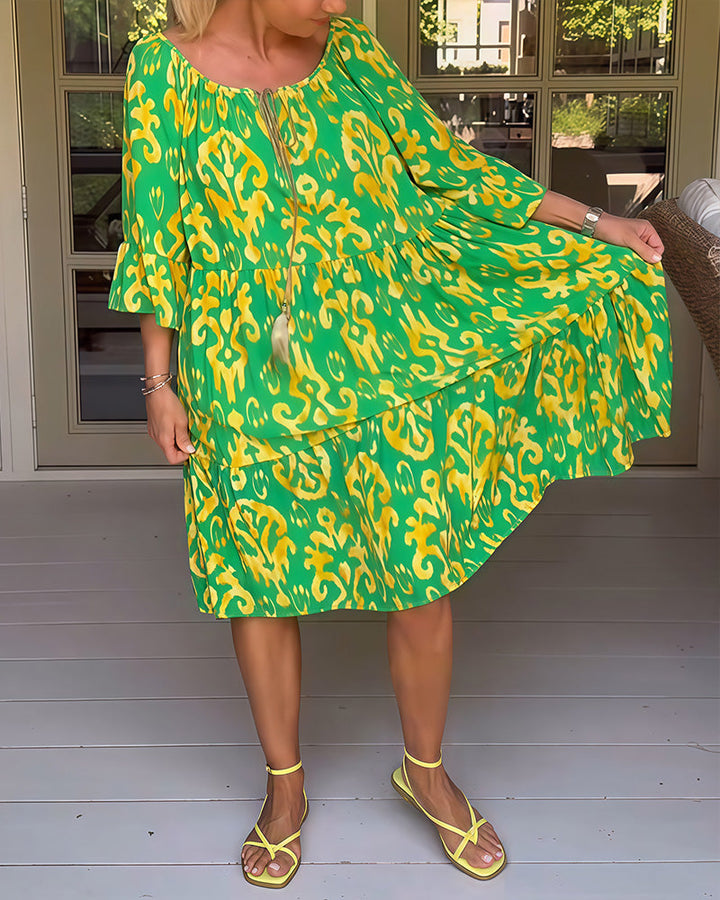 Sukienka Marisela – Stylowy nadruk, komfort przez cały dzień