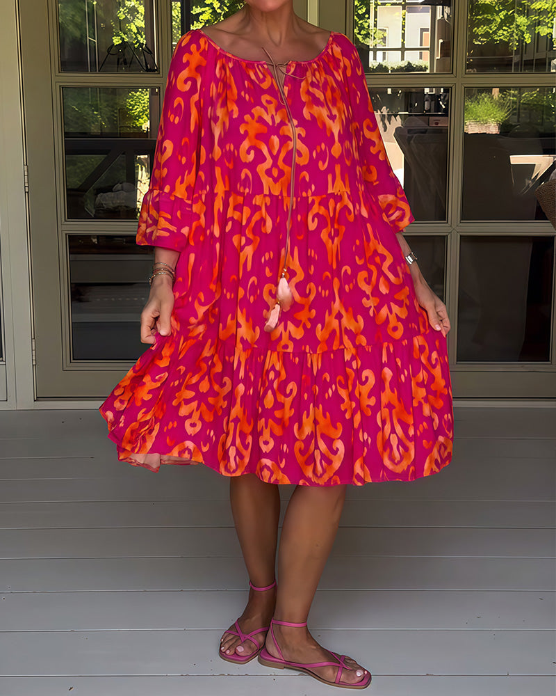 Sukienka Marisela – Stylowy nadruk, komfort przez cały dzień