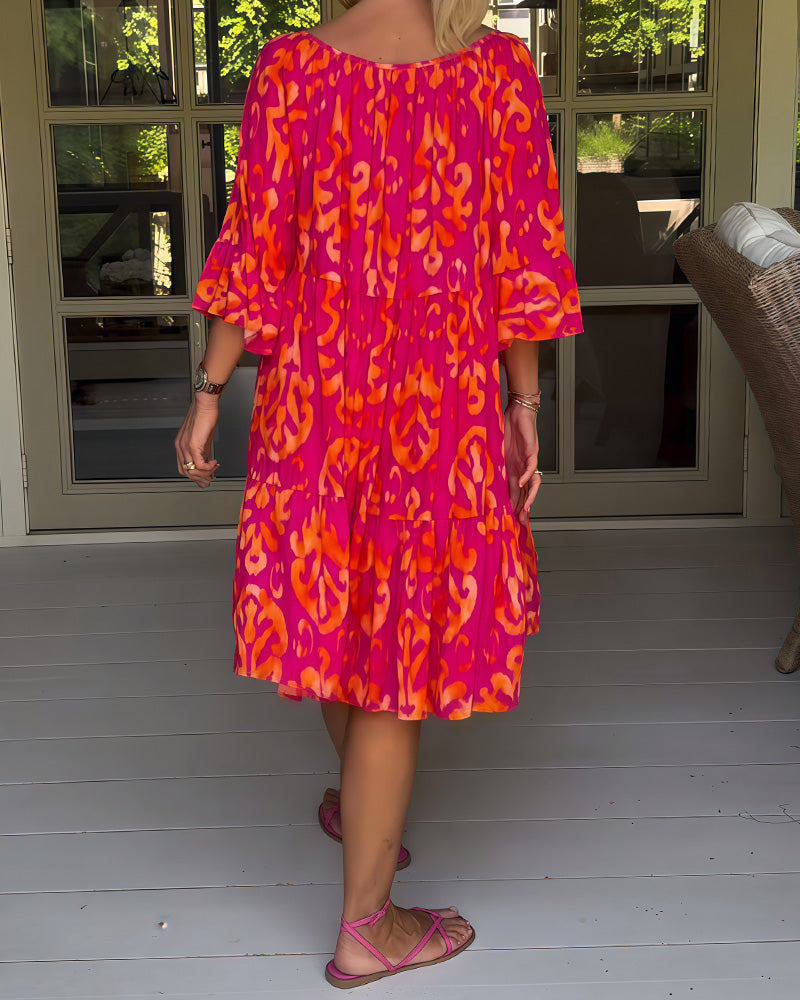 Sukienka Marisela – Stylowy nadruk, komfort przez cały dzień