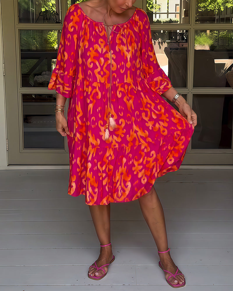 Sukienka Marisela – Stylowy nadruk, komfort przez cały dzień